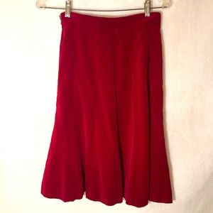 Vintage Evan-Picone Bullocks San Fernando crimson red, side zip velvet s…